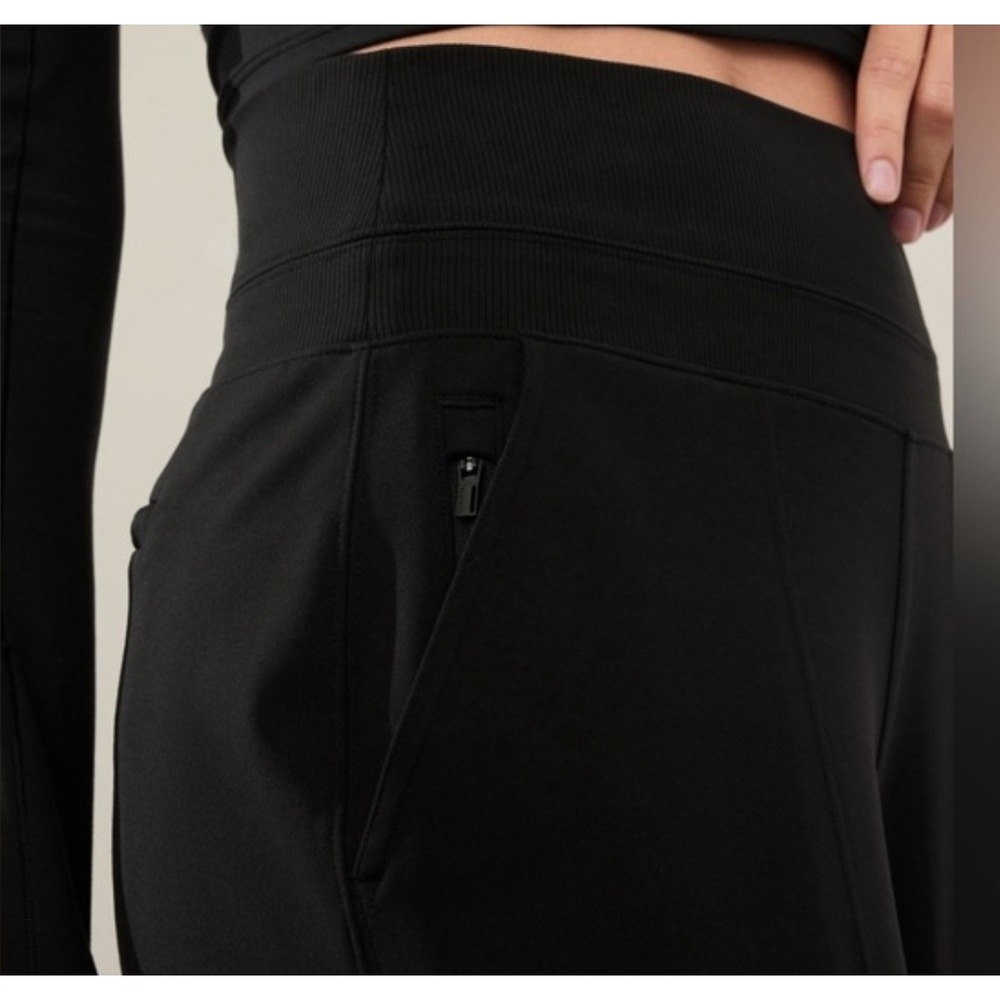 Athleta Brooklyn Wide Leg Pants Black High Waisted Travel Commute Large - Picture 3 of 10